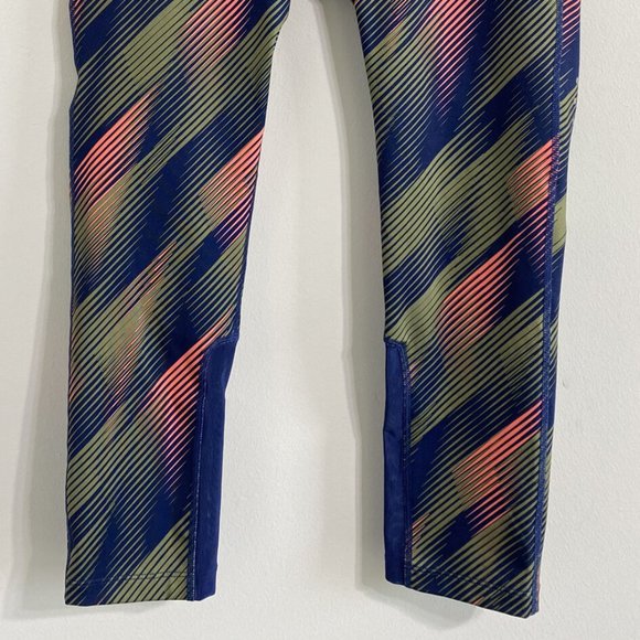 Nike Running Power Epic Run Crop Leggings Women's S Orange Green Blue Workout - Picture 3 of 9